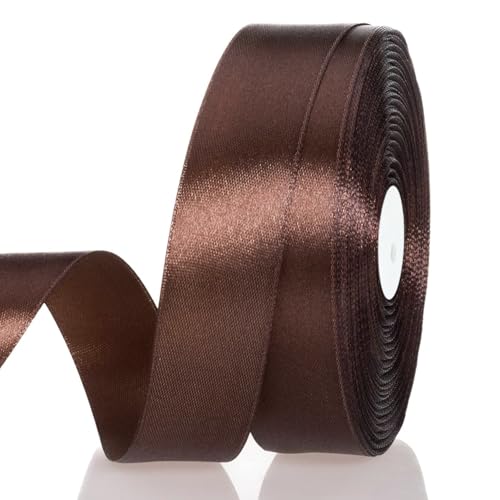 Satinband Braun 25 mm Breit Schleifenband, 91 Meters Geschenkband Stoffband Satin Dekoband Seidenband zum Basteln, Geschenkverpackung, Kunsthandwerk, Geburtstag Hochzeit Taufe Weihnachten Dekoration Satinband Braun 25 mm Breit Schleifenband, 91 Meters Geschenkband Stoffband Satin Dekoband Seidenband zum Basteln, Geschenkverpackung, Kunsthandwerk, Geburtstag Hochzeit Taufe Weihnachten Dekoration von Qikaara