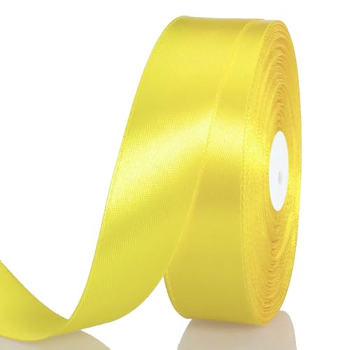 Satinband Gelb 25 mm Breit Schleifenband, 91 Meters Geschenkband Stoffband Satin Dekoband Seidenband zum Basteln, Geschenkverpackung, Kunsthandwerk, Geburtstag Hochzeit Taufe Weihnachten Dekoration Satinband Gelb 25 mm Breit Schleifenband, 91 Meters Geschenkband Stoffband Satin Dekoband Seidenband zum Basteln, Geschenkverpackung, Kunsthandwerk, Geburtstag Hochzeit Taufe Weihnachten Dekoration von Qikaara