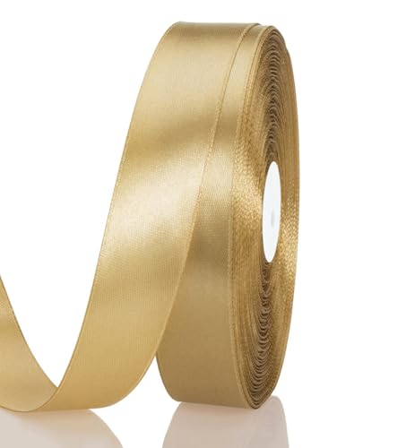 Satinband Gold 15 mm Breit Schleifenband, 91 Meters Geschenkband Stoffband Satin Dekoband Seidenband zum Basteln, Geschenkverpackung, Kunsthandwerk, Geburtstag Hochzeit Taufe Weihnachten Dekoration Satinband Gold 15 mm Breit Schleifenband, 91 Meters Geschenkband Stoffband Satin Dekoband Seidenband zum Basteln, Geschenkverpackung, Kunsthandwerk, Geburtstag Hochzeit Taufe Weihnachten Dekoration von Qikaara
