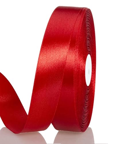 Satinband Rot 15 mm Breit Schleifenband, 91 Meters Geschenkband Stoffband Satin Dekoband Seidenband zum Basteln, Geschenkverpackung, Kunsthandwerk, Geburtstag Hochzeit Taufe Weihnachten Dekoration Satinband Rot 15 mm Breit Schleifenband, 91 Meters Geschenkband Stoffband Satin Dekoband Seidenband zum Basteln, Geschenkverpackung, Kunsthandwerk, Geburtstag Hochzeit Taufe Weihnachten Dekoration von Qikaara