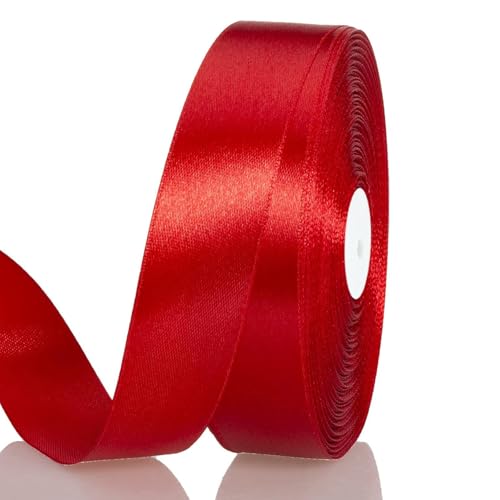 Satinband Rot 20 mm Breit Schleifenband, 91 Meters Geschenkband Stoffband Satin Dekoband Seidenband zum Basteln, Geschenkverpackung, Kunsthandwerk, Geburtstag Hochzeit Taufe Weihnachten Dekoration Satinband Rot 20 mm Breit Schleifenband, 91 Meters Geschenkband Stoffband Satin Dekoband Seidenband zum Basteln, Geschenkverpackung, Kunsthandwerk, Geburtstag Hochzeit Taufe Weihnachten Dekoration von Qikaara