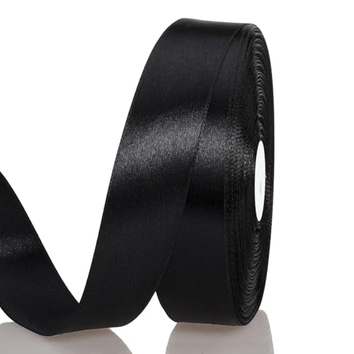 Satinband Schwarz 20 mm Breit Schleifenband, 91 m Geschenkband Stoffband Satin Dekoband Seidenband zum Basteln, Geschenkverpackung, Kunsthandwerk, Geburtstag Hochzeit Taufe Weihnachten Dekoration Satinband Schwarz 20 mm Breit Schleifenband, 91 m Geschenkband Stoffband Satin Dekoband Seidenband zum Basteln, Geschenkverpackung, Kunsthandwerk, Geburtstag Hochzeit Taufe Weihnachten Dekoration von Qikaara