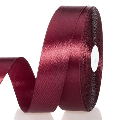 Satinband Weinrot 25 mm Breit Schleifenband, 91 m Geschenkband Stoffband Satin Dekoband Seidenband zum Basteln, Geschenkverpackung, Kunsthandwerk, Geburtstag Hochzeit Taufe Weihnachten Dekoration Satinband Weinrot 25 mm Breit Schleifenband, 91 m Geschenkband Stoffband Satin Dekoband Seidenband zum Basteln, Geschenkverpackung, Kunsthandwerk, Geburtstag Hochzeit Taufe Weihnachten Dekoration von Qikaara