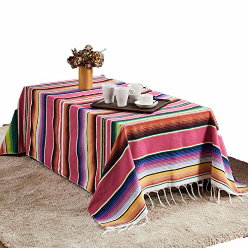 Mexikanische Decke, 150x200cm Mexikanische Decke Quaste Tischdecke Colorful Mexikanische Tischdecke Decken Quaste Aus Baumwolle Tisch Für Mexikanischen Home Hochzeit Dekoration von Qikam