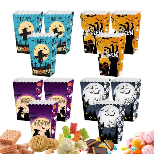 Qikam Popcorn-Boxen Halloween - 12 Stück Party Mitgebsel Popcorn -Boxen,Halloween Behälter Für Süßigkeiten e Knabbereien Qikam Popcorn-Boxen Halloween - 12 Stück Party Mitgebsel Popcorn -Boxen,Halloween Behälter Für Süßigkeiten e Knabbereien von Qikam