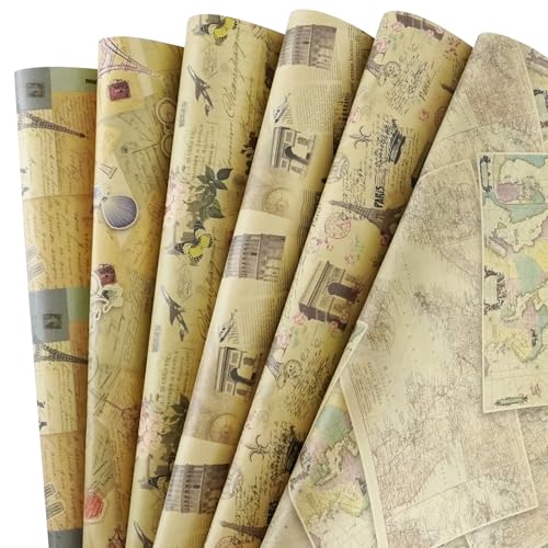 Qililandiy 12 Blatt Retro Bastelpapier Kraftpapier 50x70cm Verpackungspapier Geschenkpapier Dekorpapier für Handwerk DIY Party Verpackung Zubehör Qililandiy 12 Blatt Retro Bastelpapier Kraftpapier 50x70cm Verpackungspapier Geschenkpapier Dekorpapier für Handwerk DIY Party Verpackung Zubehör von Qililandiy