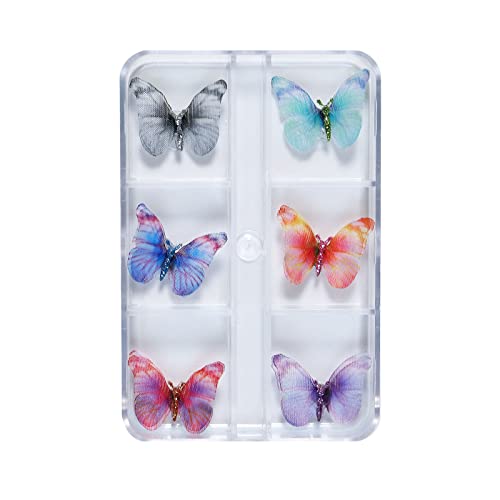 1 Box 3D für Schmetterlingsnagelanhänger, 3D-Nagel-Strasssteine, Diamanten, Edelsteine für Damen und Mädchen, magnetisch, für Schmetterlingsnägel von Qilmal