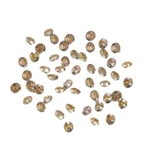 50 Stück Diamantförmige Nagelkunst-Strasssteine, runde Nagelkristall-Nagelaufkleber, Nagelkunst-Anhänger für DIY-Acrylnägel von Qilmal