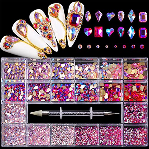 Glasnägel, Strasssteine, Kunstdekorationen, flache Rückseite, Nagelkunst, Kristallkristall für Nägel von Qilmal
