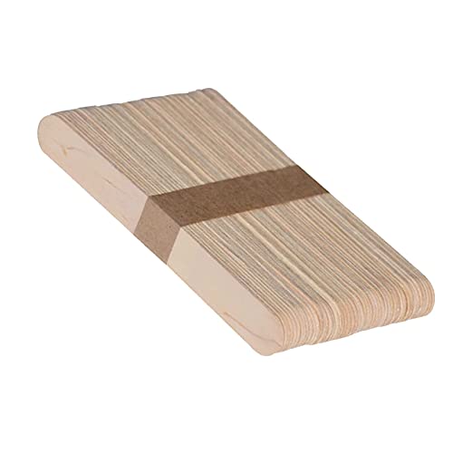 QincLing 100 Stück Holz-Eis am Stiel, Holz-Eis am Stiel, Holzspatel, Basteln, Holzspatel, Wachs, Bastelhölzer, natürliches DIY-Handwerk zum Basteln, Backen, wiederverwendbar von QincLing