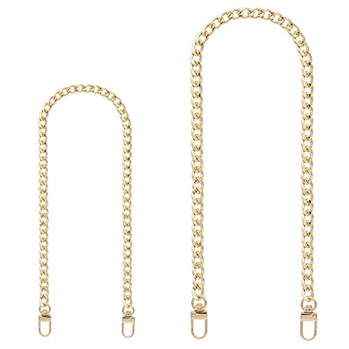 2 Pcs Gold Handtaschen Kettenriemen Kurz Taschenkette Lang Trageriemen Kette Metall Schultergurt Ersatz Schulterriemen Goldkette Kettengürtel Taschenhenkel Riemen 40/120cm für Tasche Geldbörse 2 Pcs Gold Handtaschen Kettenriemen Kurz Taschenkette Lang Trageriemen Kette Metall Schultergurt Ersatz Schulterriemen Goldkette Kettengürtel Taschenhenkel Riemen 40/120cm für Tasche Geldbörse von QincLing