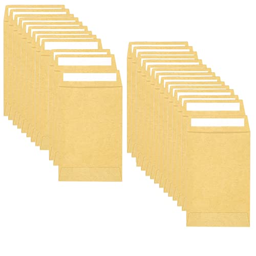 50 Stk Faltentaschen Versandtaschen Kraftpapier Umschläge 9 X 6cm Braune Selbstklebende Umschläge Klein zum Verpacken von Münzen Notizen Perlen Löhne von QincLing