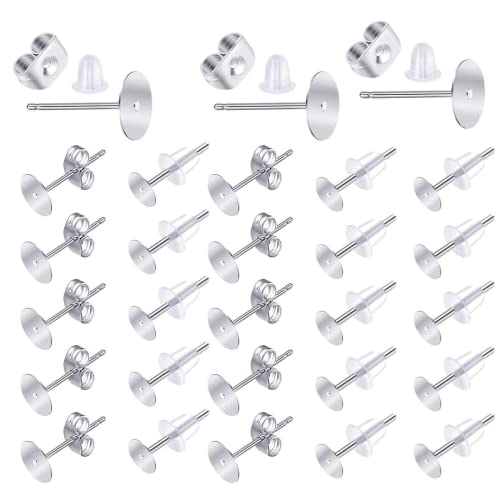 600 Stück Ohrstecker Verschluss, 5mm Ohrring Rohlinge Edelstahl Ohrstecker Selber Machen Set Stud Earring Post Mit Ohrring Rücken Diy Ohrstecker Flach Rund Für Ohrringe Und Schmuckherstellung 600 Stück Ohrstecker Verschluss, 5mm Ohrring Rohlinge Edelstahl Ohrstecker Selber Machen Set Stud Earring Post Mit Ohrring Rücken Diy Ohrstecker Flach Rund Für Ohrringe Und Schmuckherstellung von QincLing