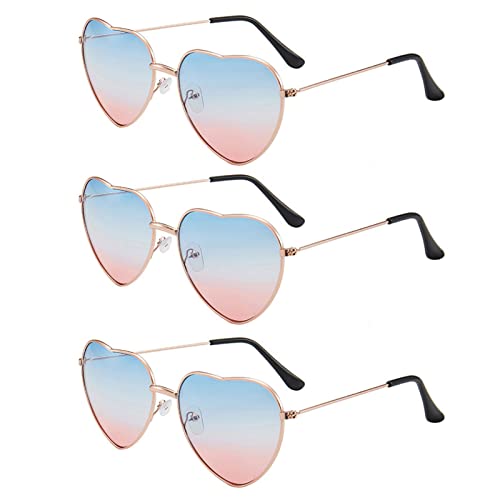 QincLing 3 Paare Hippie Gläser, Sonnenbrille Retro Vintage Brille Herz Sonnenbrille Rot Kostüm Brille Hippie Sonnenbrille Herz für Kinder Herren Damen Brille, Blau & Rot QincLing 3 Paare Hippie Gläser, Sonnenbrille Retro Vintage Brille Herz Sonnenbrille Rot Kostüm Brille Hippie Sonnenbrille Herz für Kinder Herren Damen Brille, Blau & Rot von QincLing