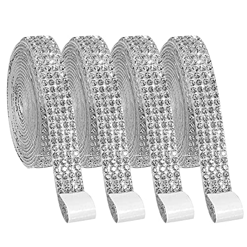 4 Rollen Diamantband selbstklebend kristall strass diamant band Glitzerband Silber Strassband Deko Strasssteine Band Glitzersteine für Hochzeit Geburtstag Dekoration Kunsthandwerk (4 Reihen) 4 Rollen Diamantband selbstklebend kristall strass diamant band Glitzerband Silber Strassband Deko Strasssteine Band Glitzersteine für Hochzeit Geburtstag Dekoration Kunsthandwerk (4 Reihen) von QincLing
