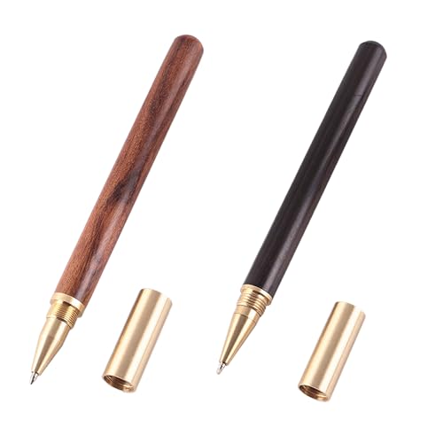 Qingjaen 2 Stück Handgefertigter Kugelschreiber aus Sandelholz & Messing - Schwere Premium Schreibtischfeder mit 14,8cm Länge & 12mm Durchmesser - Einzigartige Holzmaserung - für Männer Qingjaen 2 Stück Handgefertigter Kugelschreiber aus Sandelholz & Messing - Schwere Premium Schreibtischfeder mit 14,8cm Länge & 12mm Durchmesser - Einzigartige Holzmaserung - für Männer von Qingjaen