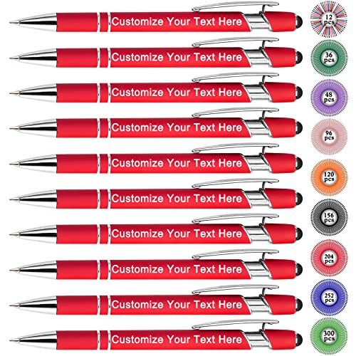 Qingxily Personalisiert Kugelschreiber mit Gravur Hochwertig Personalisierter Metall Stylus Stift Soft-Touch-Kugelschreiber mit Namen Für Mädchen Männer Vielschreiber Schule Büro-12 Stück von Qingxily