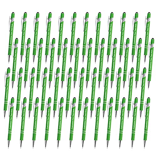Qingxily Personalisiert Kugelschreiber mit Gravur Hochwertig Personalisierter Metall Stylus Stift Soft-Touch-Kugelschreiber mit Namen Für Mädchen Männer Vielschreiber Schule Büro-48 Stück von Qingxily