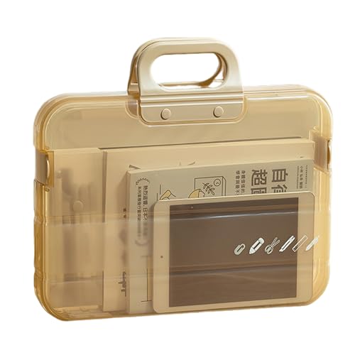 Qinlenyan A4 Aktenordner mit Schloss und Griff, wasserdichte Dokumenten-Organizer-Tasche für Büro/Schule, tragbare Aufbewahrungsbox mit sicherem Verschluss für Prüfungspapiere, Akten, Dokumente, Khaki Qinlenyan A4 Aktenordner mit Schloss und Griff, wasserdichte Dokumenten-Organizer-Tasche für Büro/Schule, tragbare Aufbewahrungsbox mit sicherem Verschluss für Prüfungspapiere, Akten, Dokumente, Khaki von Qinlenyan