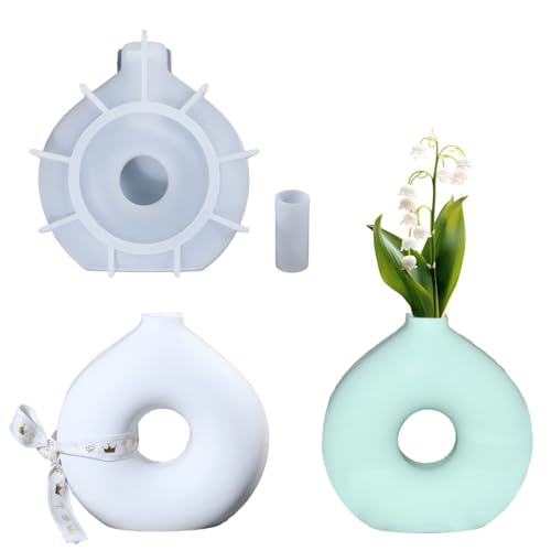 1 Set Ringförmige Vase, Silikonharz, getrocknete Blumen, Halter, Flasche, Schreibtisch, rund, Kunst, Ornament, Ton, Epoxid-Silikon, Gießformen, Vase, 3D-DIY, Heimdekoration, Basteln 1 Set Ringförmige Vase, Silikonharz, getrocknete Blumen, Halter, Flasche, Schreibtisch, rund, Kunst, Ornament, Ton, Epoxid-Silikon, Gießformen, Vase, 3D-DIY, Heimdekoration, Basteln von Qinlunuho