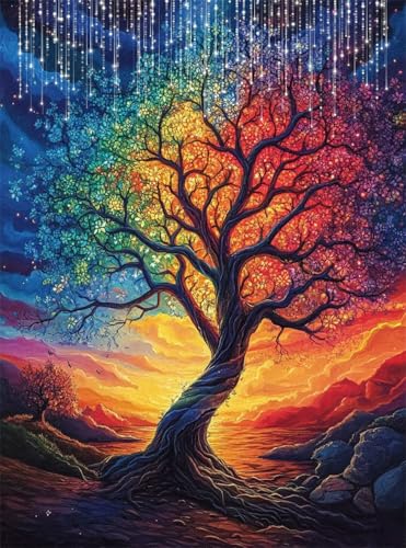 5D Diamond Painting Baum Diamant Painting Bilder Bunt DIY Eckige Full Drill Diamant Stickerei Malerei Kits, Mosaikherstellung Basteln Mädchen Geschenk Set für Kinder Haus Wanddeko 50x70 cm Q4-128 5D Diamond Painting Baum Diamant Painting Bilder Bunt DIY Eckige Full Drill Diamant Stickerei Malerei Kits, Mosaikherstellung Basteln Mädchen Geschenk Set für Kinder Haus Wanddeko 50x70 cm Q4-128 von Qinqhuag