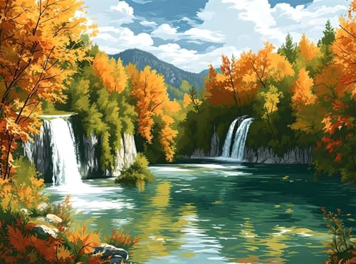 5D Diamond Painting Baum Diamant Painting Bilder Landschaft DIY Eckige Full Drill Diamant Stickerei Malerei Kits, Mosaikherstellung Basteln Mädchen Geschenk Set für Haus Wanddeko 60x80 cm Q4-1028 von Qinqhuag