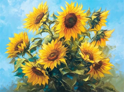 5D Diamond Painting Blume Diamant Painting Bilder Sonnenblume DIY Eckige Full Drill Diamant Stickerei Malerei Kits, Mosaik Basteln Mädchen Geschenk Set für Kinder Haus Wanddeko 40x50 cm Q4-1016 von Qinqhuag