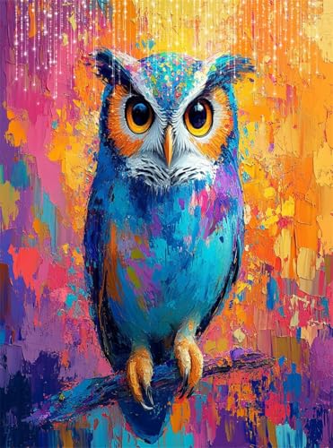 5D Diamond Painting Eule Diamant Painting Bilder Bunt DIY Eckige Full Drill Diamant Stickerei Malerei Kits, Mosaikherstellung Basteln Mädchen Geschenk Set für Kinder Haus Wanddeko 50x70 cm Q4-124 5D Diamond Painting Eule Diamant Painting Bilder Bunt DIY Eckige Full Drill Diamant Stickerei Malerei Kits, Mosaikherstellung Basteln Mädchen Geschenk Set für Kinder Haus Wanddeko 50x70 cm Q4-124 von Qinqhuag
