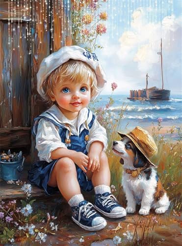 5D Diamond Painting Hund Diamant Painting Bilder Mädchen DIY Runden Full Drill Diamant Stickerei Malerei Kits, Mosaikherstellung Basteln Mädchen Geschenk Set für Kinder Haus Wanddeko 50x70 cm Q4-154 5D Diamond Painting Hund Diamant Painting Bilder Mädchen DIY Runden Full Drill Diamant Stickerei Malerei Kits, Mosaikherstellung Basteln Mädchen Geschenk Set für Kinder Haus Wanddeko 50x70 cm Q4-154 von Qinqhuag