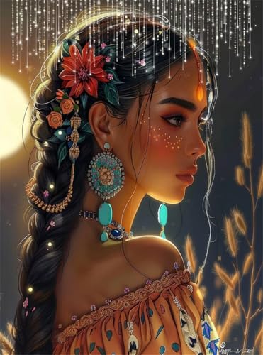 5D Diamond Painting Indien Diamant Painting Bilder Mädchen DIY Eckige Full Drill Diamant Stickerei Malerei Kits, Mosaikherstellung Basteln Mädchen Geschenk Set für Kinder Haus Wanddeko 50x70 cm Q4-40 5D Diamond Painting Indien Diamant Painting Bilder Mädchen DIY Eckige Full Drill Diamant Stickerei Malerei Kits, Mosaikherstellung Basteln Mädchen Geschenk Set für Kinder Haus Wanddeko 50x70 cm Q4-40 von Qinqhuag