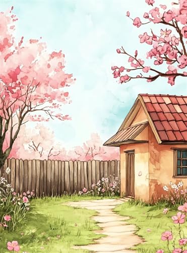 5D Diamond Painting Karikatur Diamant Painting Bilder Landschaft DIY Eckige Full Drill Diamant Stickerei Malerei Kits, Mosaik Basteln Mädchen Geschenk Set für Kinder Haus Wanddeko 60x80 cm Q4-944 von Qinqhuag