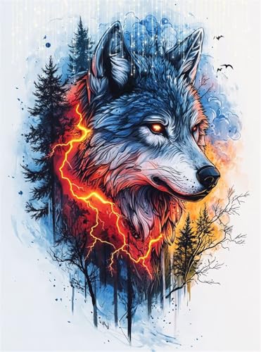 5D Diamond Painting Landschaft Diamant Painting Bilder Wolf DIY Eckige Full Drill Diamant Stickerei Malerei Kits, Mosaikherstellung Basteln Mädchen Geschenk Set für Kinder Haus Wanddeko 50x70 cm Q4-72 5D Diamond Painting Landschaft Diamant Painting Bilder Wolf DIY Eckige Full Drill Diamant Stickerei Malerei Kits, Mosaikherstellung Basteln Mädchen Geschenk Set für Kinder Haus Wanddeko 50x70 cm Q4-72 von Qinqhuag