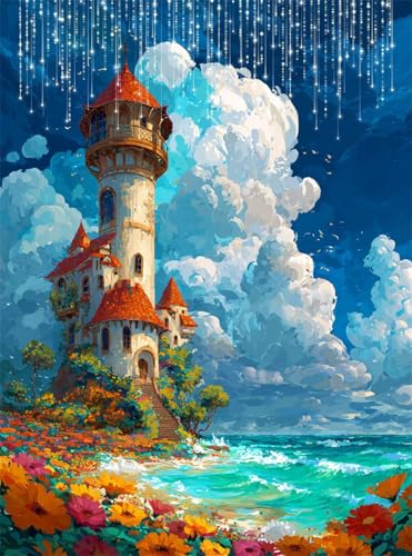5D Diamond Painting Leuchtturm Diamant Painting Bilder Wolke DIY Runden Full Drill Diamant Stickerei Malerei Kits, Mosaikherstellung Basteln Mädchen Geschenk Set für Kinder Haus Wanddeko 50x70 cm Q4-6 5D Diamond Painting Leuchtturm Diamant Painting Bilder Wolke DIY Runden Full Drill Diamant Stickerei Malerei Kits, Mosaikherstellung Basteln Mädchen Geschenk Set für Kinder Haus Wanddeko 50x70 cm Q4-6 von Qinqhuag