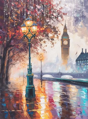 5D Diamond Painting London Diamant Painting Bilder Landschaft DIY Runden Full Drill Diamant Stickerei Malerei Kits, Mosaikherstellung Basteln Mädchen Geschenk Set für Haus Wanddeko 50x70 cm Q4-50 5D Diamond Painting London Diamant Painting Bilder Landschaft DIY Runden Full Drill Diamant Stickerei Malerei Kits, Mosaikherstellung Basteln Mädchen Geschenk Set für Haus Wanddeko 50x70 cm Q4-50 von Qinqhuag