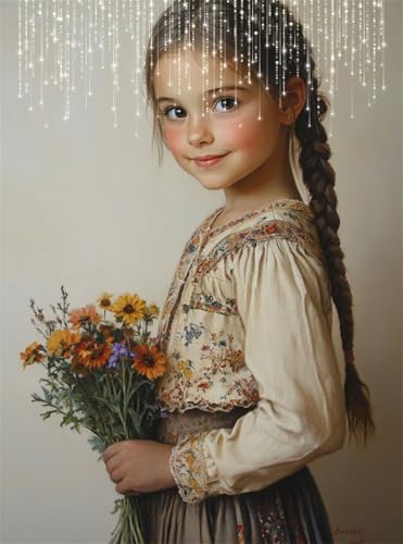 5D Diamond Painting Mädchen Diamant Painting Bilder Blume DIY Eckige Full Drill Diamant Stickerei Malerei Kits, Mosaikherstellung Basteln Mädchen Geschenk Set für Kinder Haus Wanddeko 50x70 cm Q4-192 5D Diamond Painting Mädchen Diamant Painting Bilder Blume DIY Eckige Full Drill Diamant Stickerei Malerei Kits, Mosaikherstellung Basteln Mädchen Geschenk Set für Kinder Haus Wanddeko 50x70 cm Q4-192 von Qinqhuag