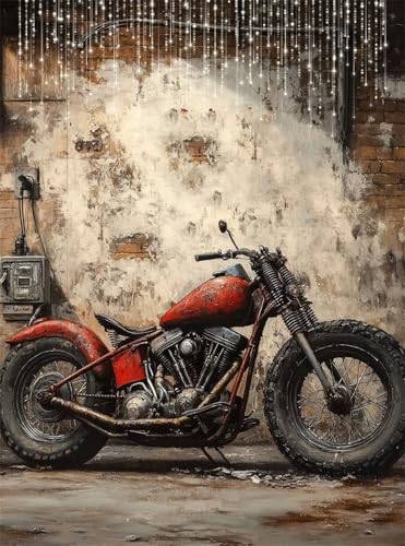 5D Diamond Painting Nostalgie Diamant Painting Bilder Motorrad DIY Runden Full Drill Diamant Stickerei Malerei Kits, Mosaikherstellung Basteln Mädchen Geschenk Set für Haus Wanddeko 50x70 cm Q4-18 5D Diamond Painting Nostalgie Diamant Painting Bilder Motorrad DIY Runden Full Drill Diamant Stickerei Malerei Kits, Mosaikherstellung Basteln Mädchen Geschenk Set für Haus Wanddeko 50x70 cm Q4-18 von Qinqhuag