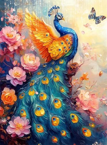 5D Diamond Painting Pfau Diamant Painting Bilder Schmetterling DIY Eckige Full Drill Diamant Stickerei Malerei Kits, Mosaikherstellung Basteln Mädchen Geschenk Set für Haus Wanddeko 50x70 cm Q4-28 5D Diamond Painting Pfau Diamant Painting Bilder Schmetterling DIY Eckige Full Drill Diamant Stickerei Malerei Kits, Mosaikherstellung Basteln Mädchen Geschenk Set für Haus Wanddeko 50x70 cm Q4-28 von Qinqhuag
