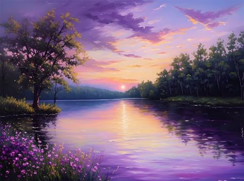 5D Diamond Painting See Diamant Painting Bilder Landschaft DIY Runden Full Drill Diamant Stickerei Malerei Kits, Mosaikherstellung Basteln Mädchen Geschenk Set für Haus Wanddeko 60x80 cm Q4-1058 von Qinqhuag