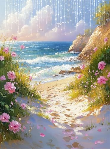 5D Diamond Painting Strand Diamant Painting Bilder Landschaft DIY Runden Full Drill Diamant Stickerei Malerei Kits, Mosaikherstellung Basteln Mädchen Geschenk Set für Haus Wanddeko 50x70 cm Q4-162 5D Diamond Painting Strand Diamant Painting Bilder Landschaft DIY Runden Full Drill Diamant Stickerei Malerei Kits, Mosaikherstellung Basteln Mädchen Geschenk Set für Haus Wanddeko 50x70 cm Q4-162 von Qinqhuag
