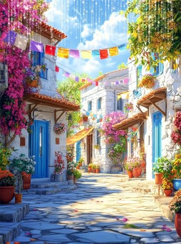 5D Diamond Painting Straße Diamant Painting Bilder Landschaft DIY Runden Full Drill Diamant Stickerei Malerei Kits, Mosaikherstellung Basteln Mädchen Geschenk Set für Haus Wanddeko 50x70 cm Q4-158 5D Diamond Painting Straße Diamant Painting Bilder Landschaft DIY Runden Full Drill Diamant Stickerei Malerei Kits, Mosaikherstellung Basteln Mädchen Geschenk Set für Haus Wanddeko 50x70 cm Q4-158 von Qinqhuag