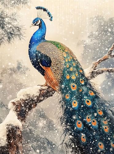 5D Diamond Painting Tier Diamant Painting Bilder Pfau DIY Runden Full Drill Diamant Malerei Cross Stickerei Malerei Kits, Mosaik Basteln Mädchen Geschenk Set für Kinder Haus Wanddeko 50x70 cm Q4-86 5D Diamond Painting Tier Diamant Painting Bilder Pfau DIY Runden Full Drill Diamant Malerei Cross Stickerei Malerei Kits, Mosaik Basteln Mädchen Geschenk Set für Kinder Haus Wanddeko 50x70 cm Q4-86 von Qinqhuag