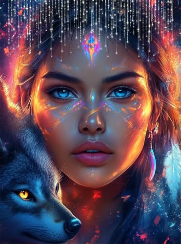 5D Diamond Painting Tier Diamant Painting Bilder Wolf DIY Eckige Full Drill Diamant Stickerei Malerei Kits, Mosaikherstellung Basteln Mädchen Geschenk Set für Kinder Haus Wanddeko 50x70 cm Q4-196 5D Diamond Painting Tier Diamant Painting Bilder Wolf DIY Eckige Full Drill Diamant Stickerei Malerei Kits, Mosaikherstellung Basteln Mädchen Geschenk Set für Kinder Haus Wanddeko 50x70 cm Q4-196 von Qinqhuag