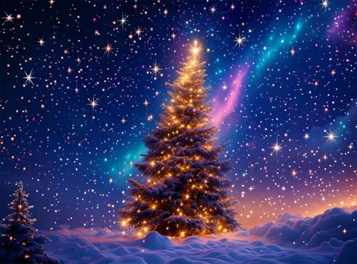 5D Diamond Painting Weihnachten Diamant Painting Bilder Sternenhimmel DIY Runden Full Drill Diamant Stickerei Malerei Kits, Mosaik Basteln Mädchen Geschenk für Kinder Haus Wanddeko 50x70 cm Q4-1078 von Qinqhuag