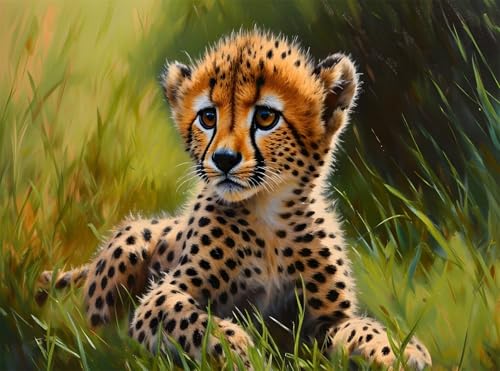 5D Diamond Painting Wiese Diamant Painting Bilder Tier DIY Runden Full Drill Diamant Stickerei Malerei Kits, Mosaikherstellung Basteln Mädchen Geschenk Set für Kinder Haus Wanddeko 60x80 cm Q4-1070 von Qinqhuag