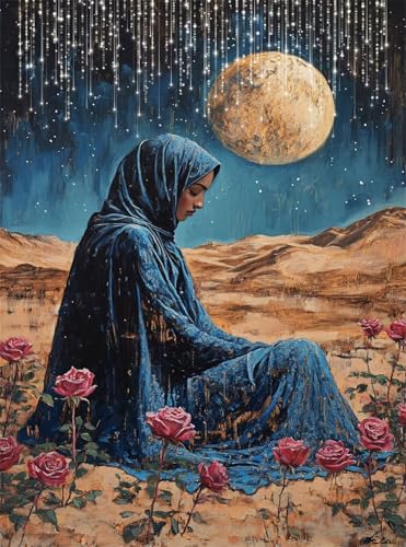 5D Diamond Painting Wüste Diamant Painting Bilder Frau DIY Runden Full Drill Diamant Stickerei Malerei Kits, Mosaikherstellung Basteln Mädchen Geschenk Set für Kinder Haus Wanddeko 50x70 cm Q4-62 5D Diamond Painting Wüste Diamant Painting Bilder Frau DIY Runden Full Drill Diamant Stickerei Malerei Kits, Mosaikherstellung Basteln Mädchen Geschenk Set für Kinder Haus Wanddeko 50x70 cm Q4-62 von Qinqhuag