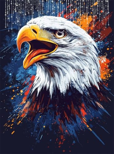 Diamond Painting Erwachsene, Diamant Painting Bilder Aquarell 5D Diamond-Painting Adler DlY Vollbohrer Diamant Kunst Malerei Stickerei Bastelset Erwachsene Set, für Wohnzimmer Wanddeko 50x70 cm Q4-95 Diamond Painting Erwachsene, Diamant Painting Bilder Aquarell 5D Diamond-Painting Adler DlY Vollbohrer Diamant Kunst Malerei Stickerei Bastelset Erwachsene Set, für Wohnzimmer Wanddeko 50x70 cm Q4-95 von Qinqhuag