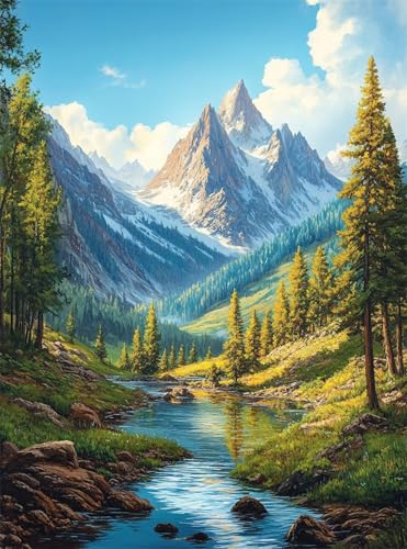 Diamond Painting Erwachsene, Diamant Painting Bilder Berg 5D Diamond-Painting Baum DlY Vollbohrer Diamant Kunst Malerei Stickerei Bastelset Erwachsene Set, für Wohnzimmer Home Wanddeko 15x20 cm Q4-967 von Qinqhuag
