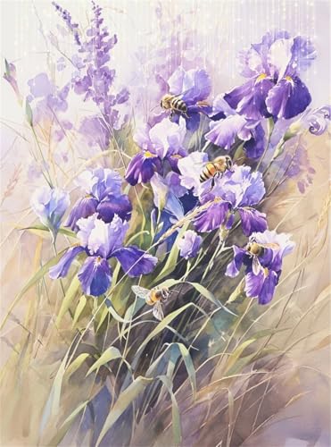 Diamond Painting Erwachsene, Diamant Painting Bilder Blume 5D Diamond-Painting Iris DlY Vollbohrer Diamant Kunst Malerei Stickerei Bastelset Erwachsene Set, für Wohnzimmer Home Wanddeko 50x70 cm Q4-53 Diamond Painting Erwachsene, Diamant Painting Bilder Blume 5D Diamond-Painting Iris DlY Vollbohrer Diamant Kunst Malerei Stickerei Bastelset Erwachsene Set, für Wohnzimmer Home Wanddeko 50x70 cm Q4-53 von Qinqhuag