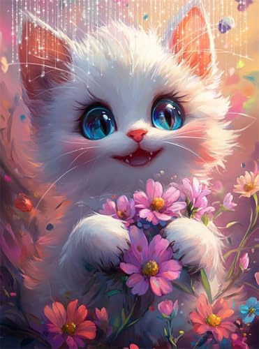 Diamond Painting Erwachsene, Diamant Painting Bilder Blume 5D Diamond-Painting Katze DlY Vollbohrer Diamant Kunst Malerei Stickerei Bastelset Erwachsene, für Wohnzimmer Home Wanddeko 50x70 cm Q4-31 Diamond Painting Erwachsene, Diamant Painting Bilder Blume 5D Diamond-Painting Katze DlY Vollbohrer Diamant Kunst Malerei Stickerei Bastelset Erwachsene, für Wohnzimmer Home Wanddeko 50x70 cm Q4-31 von Qinqhuag
