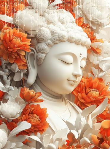 Diamond Painting Erwachsene, Diamant Painting Bilder Blume 5D Diamond-Painting Zen DlY Vollbohrer Diamant Kunst Malerei Stickerei Bastelset Erwachsene Set, für Wohnzimmer Home Wanddeko 50x70 cm Q4-101 von Qinqhuag